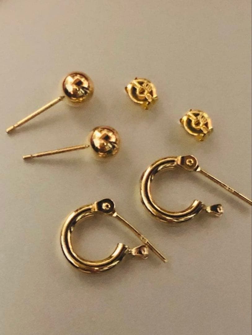 K18YG ピアス2セット