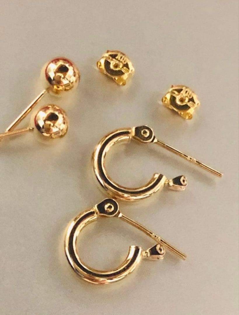 K18YG ピアス2セット