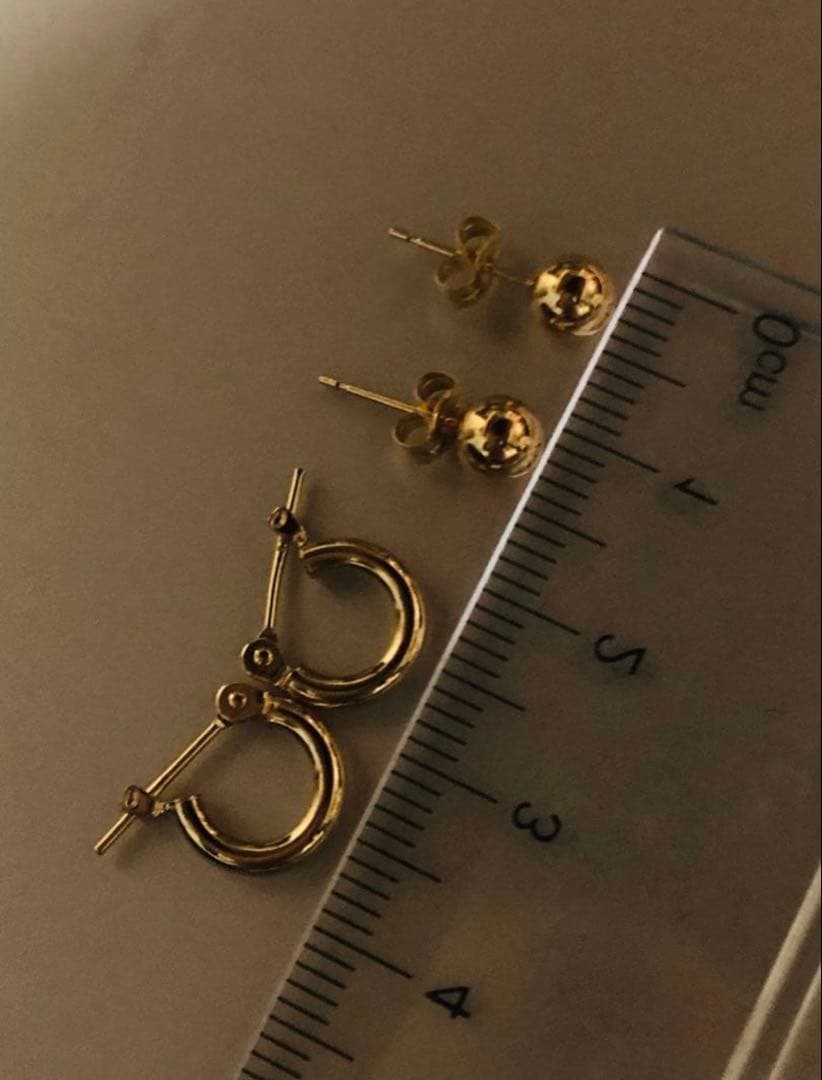 K18YG ピアス2セット