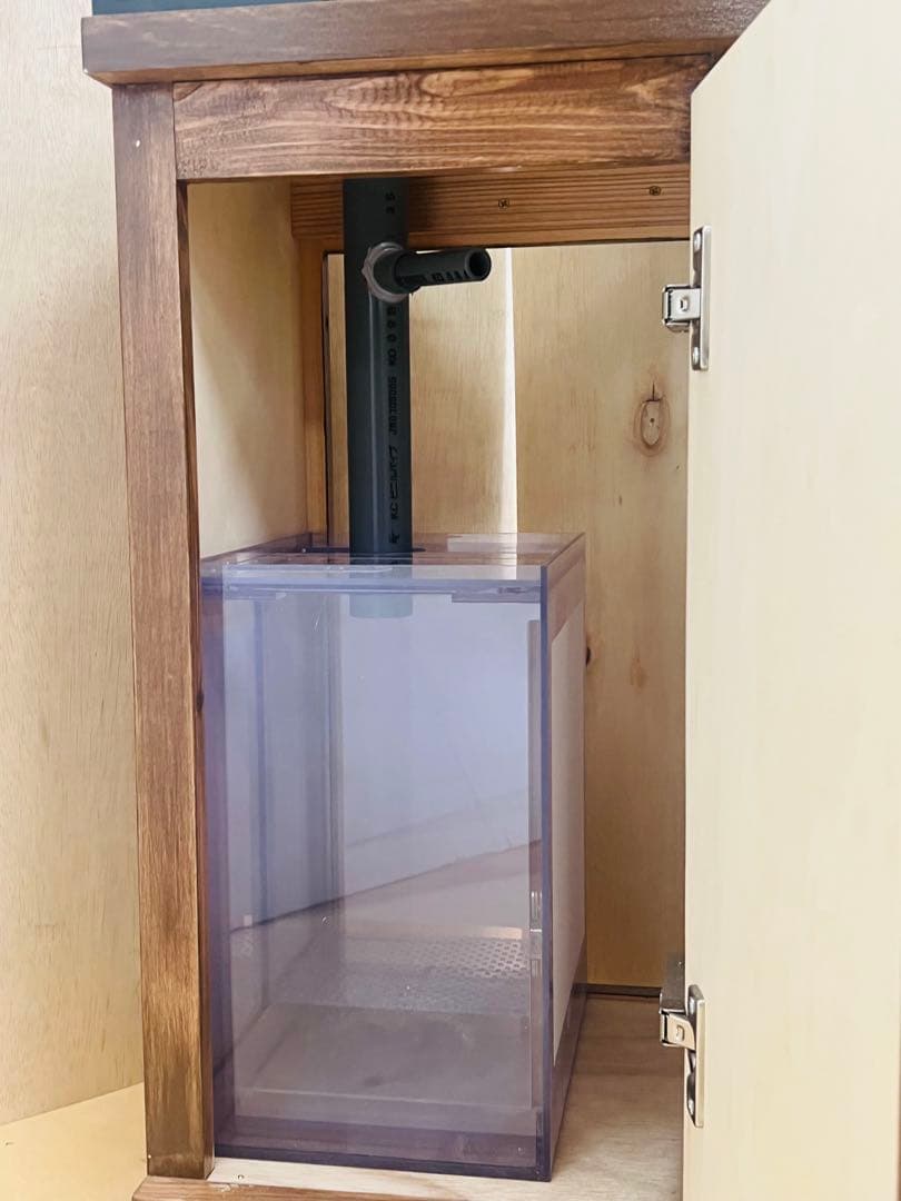 300ｘ300ｘ400オーバーフロー水槽セット　フランジ加工付 ブラックシリコン