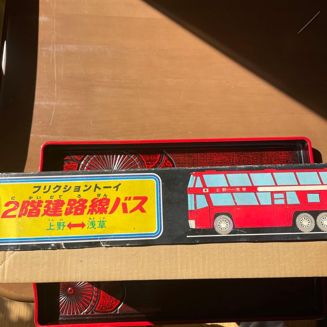 サクラ2階建路線バス(上野↔浅草)　ブリキバス　フリクショントーイ