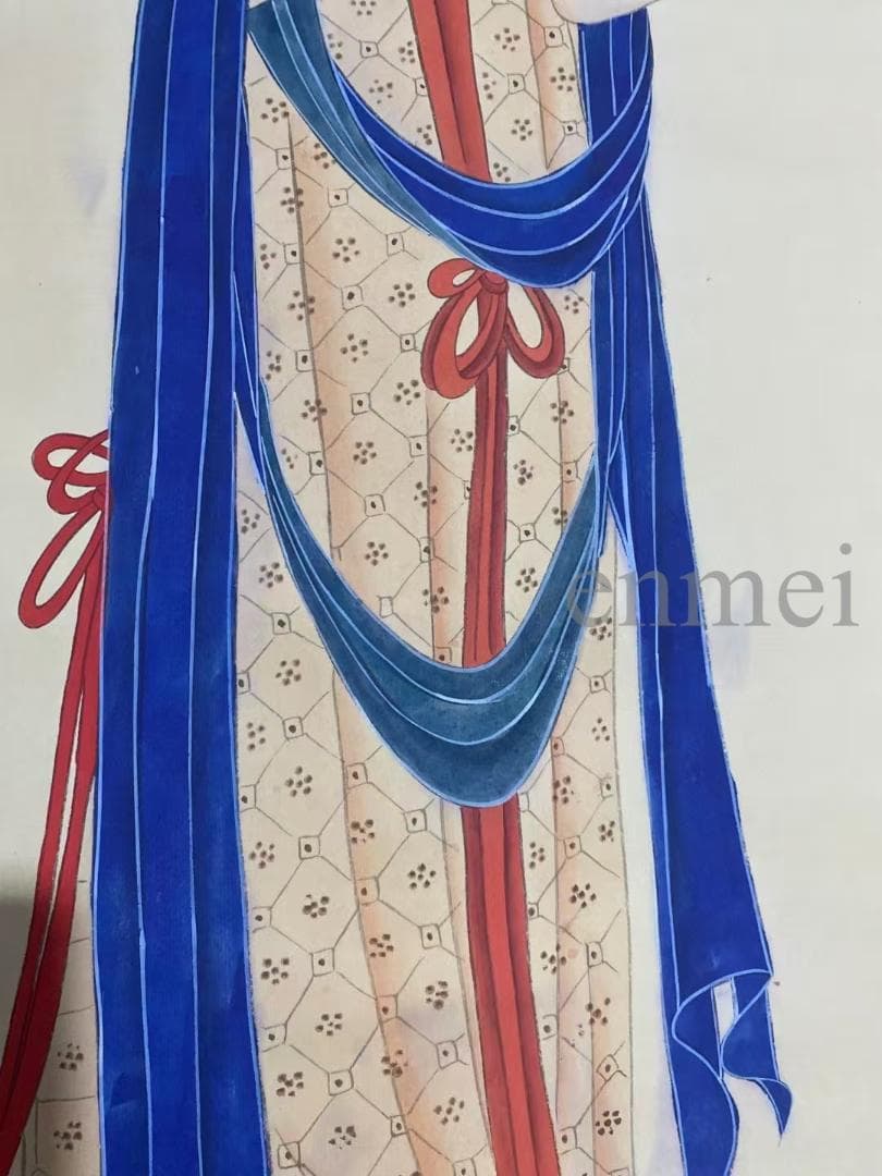 中国古美術・旧藏珍品・張大千款・仕女図・絹本・純手描き・掛軸・中堂畫・郵票落款