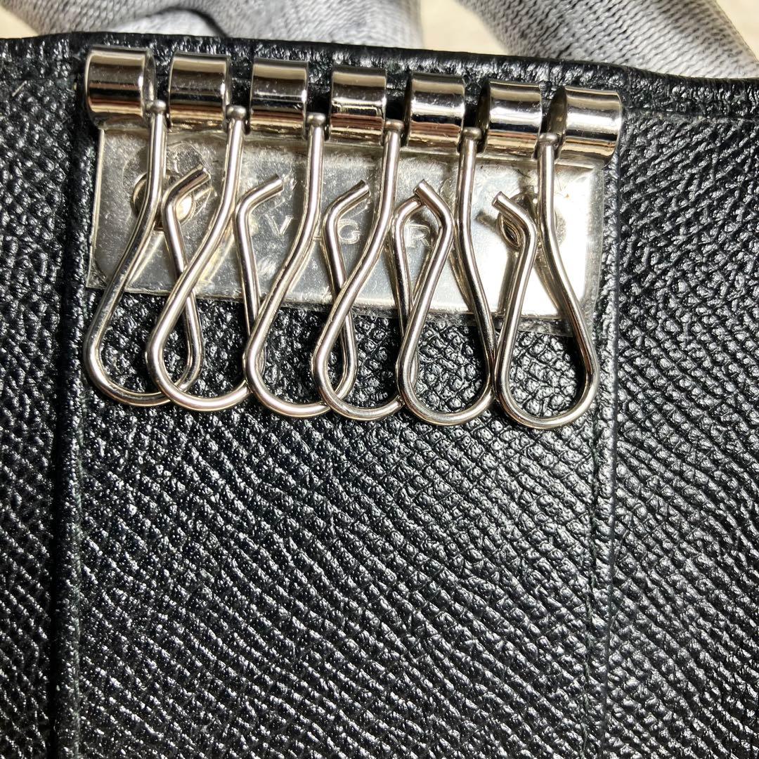 【美品】ブルガリ 6連キーケース ビーゼロワン レザーブラック FRID搭載