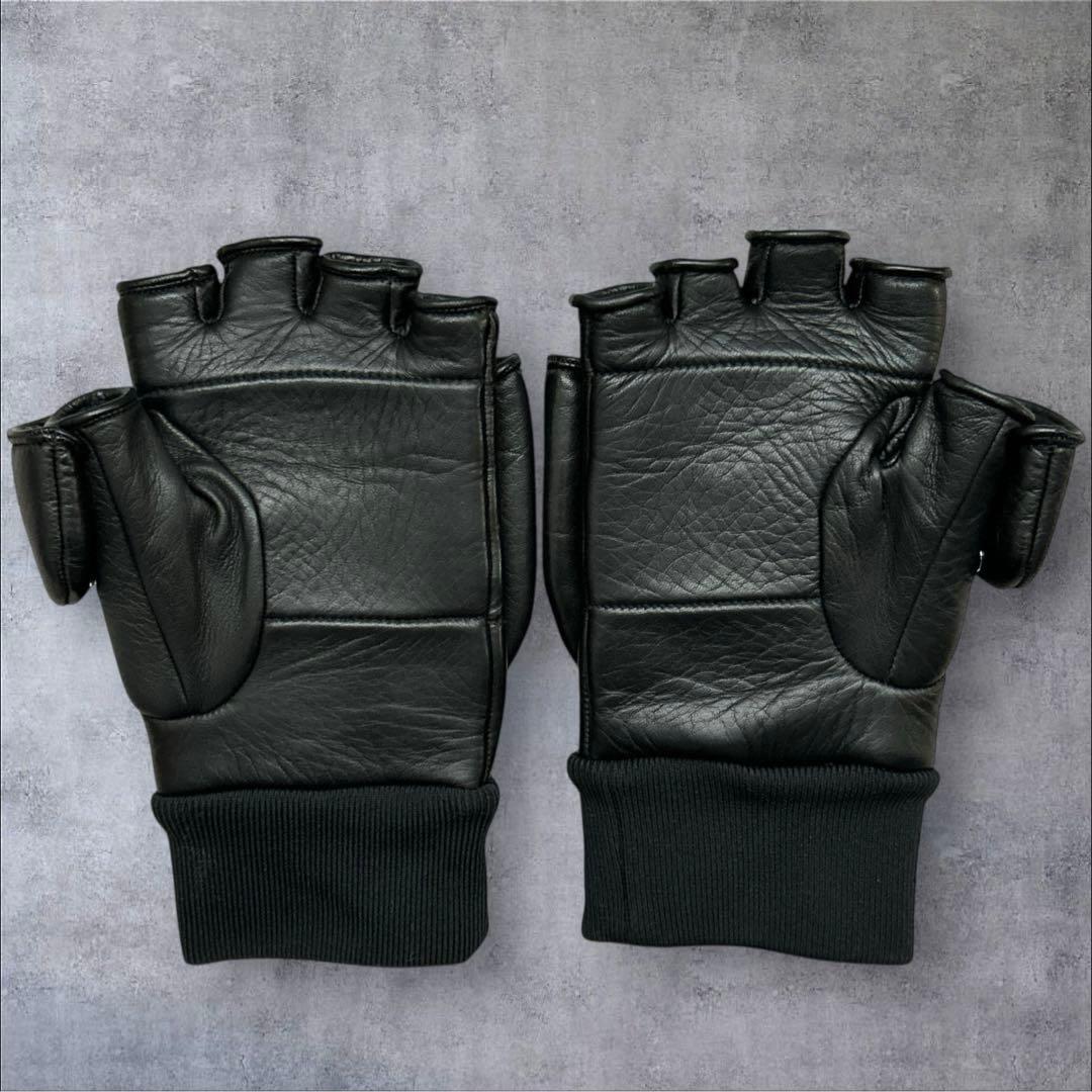 極美品　BURBERRYミトングローブ　オープンフィンガー　Mサイズ