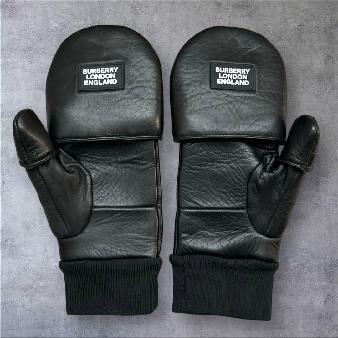 極美品　BURBERRYミトングローブ　オープンフィンガー　Mサイズ
