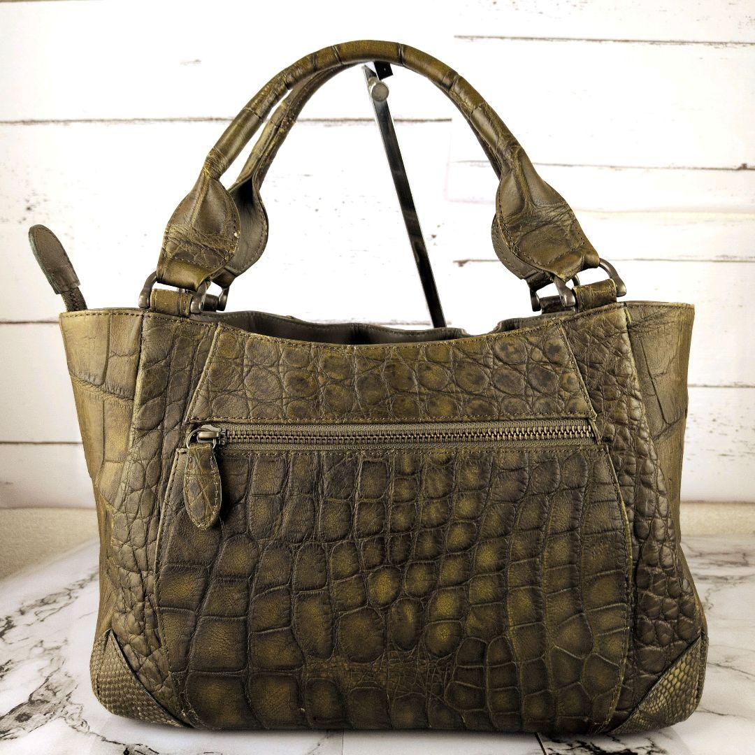 【美品】JRA☆マットクロコ　希少カラー　巾着　ハンドバッグ　かわいい