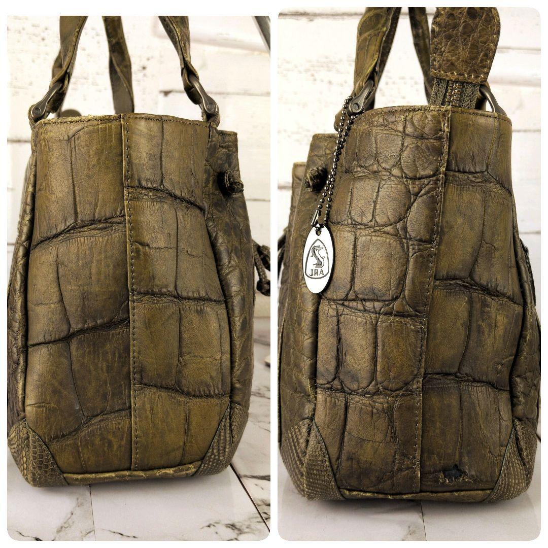 【美品】JRA☆マットクロコ　希少カラー　巾着　ハンドバッグ　かわいい