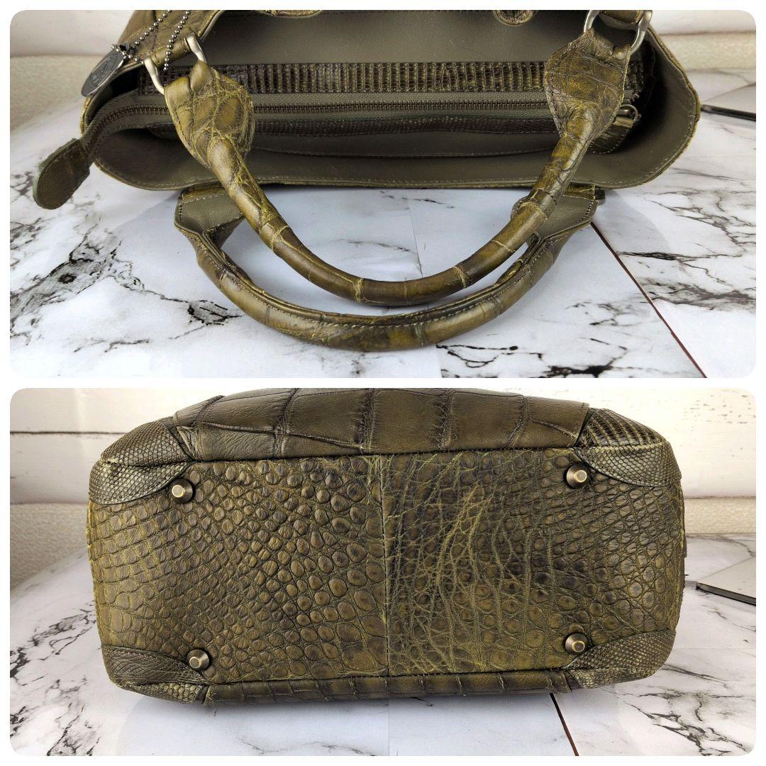 【美品】JRA☆マットクロコ　希少カラー　巾着　ハンドバッグ　かわいい