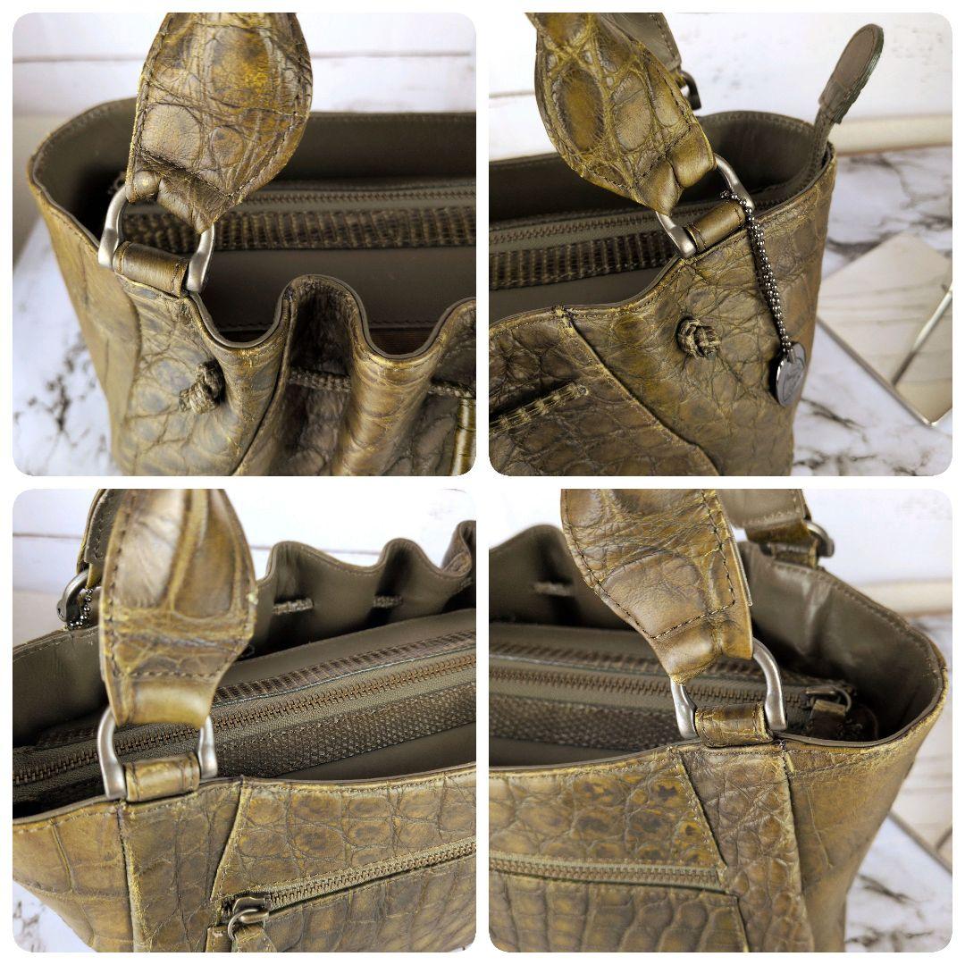 【美品】JRA☆マットクロコ　希少カラー　巾着　ハンドバッグ　かわいい