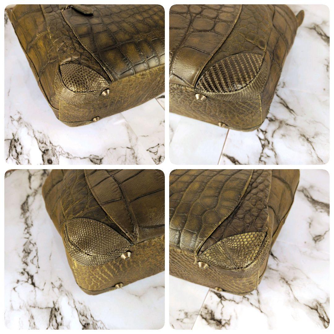 【美品】JRA☆マットクロコ　希少カラー　巾着　ハンドバッグ　かわいい