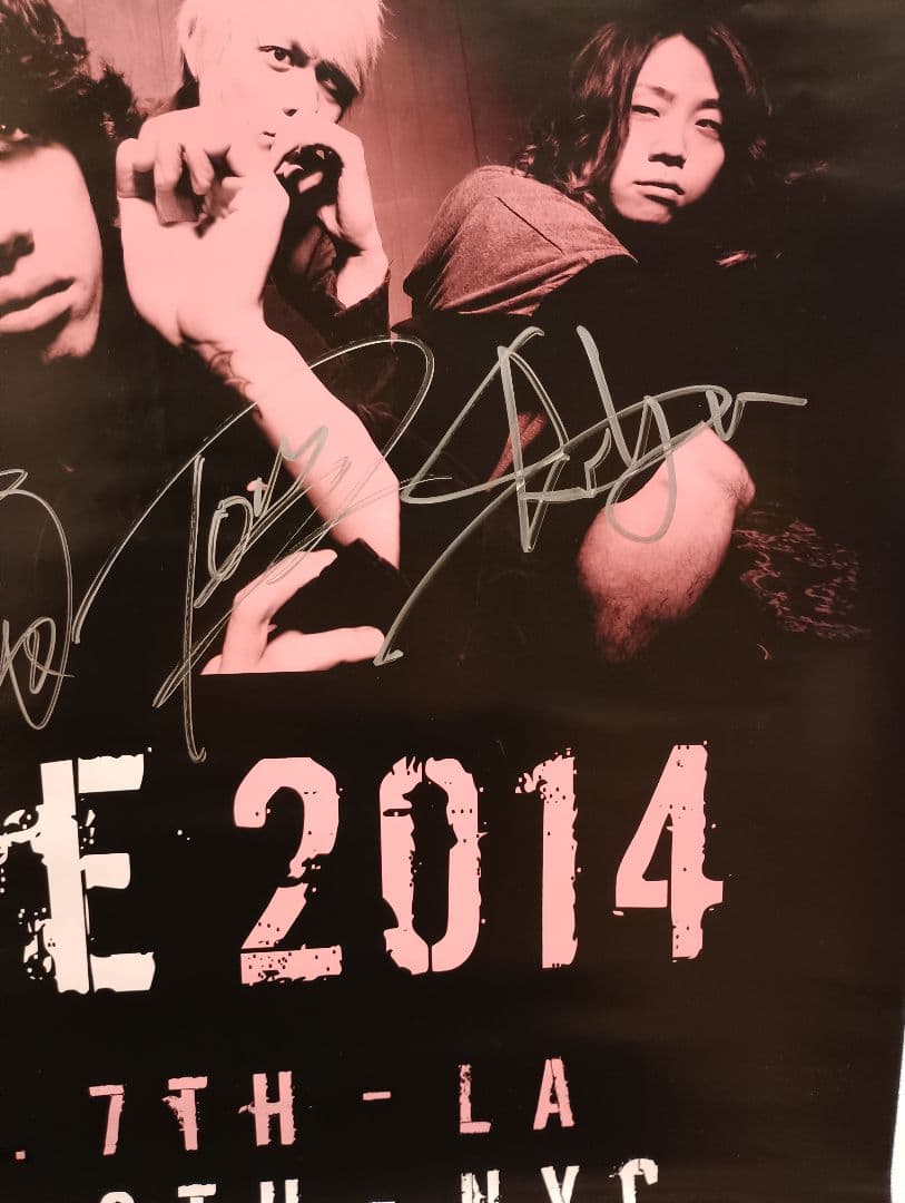 【UAR39】ONE OK ROCK 2014 直筆サイン入りポスター