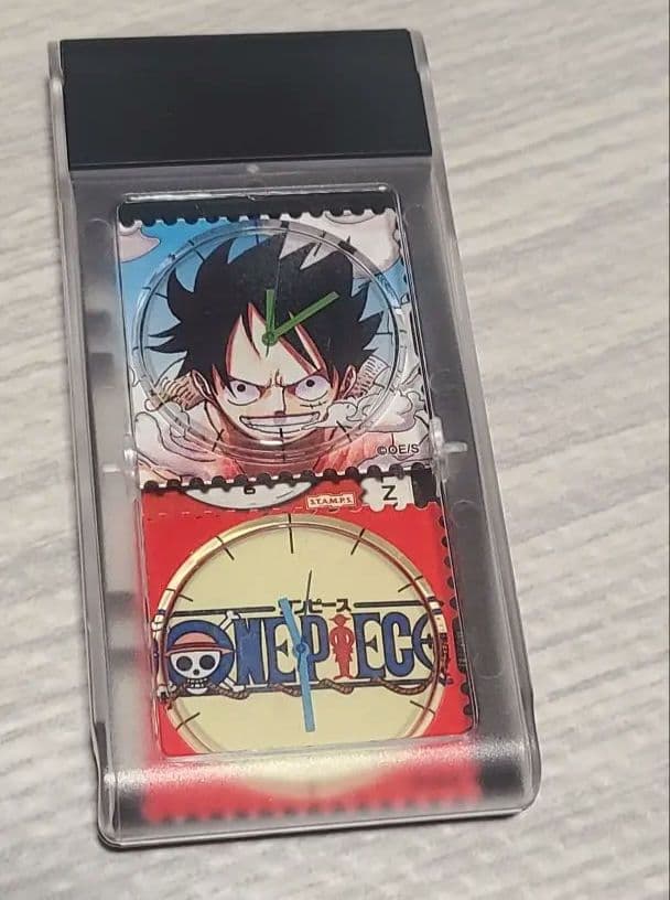 希少 ワンピース 懸賞品 当選 貼って剥がせる ギア2 切手型時計 ルフィ
