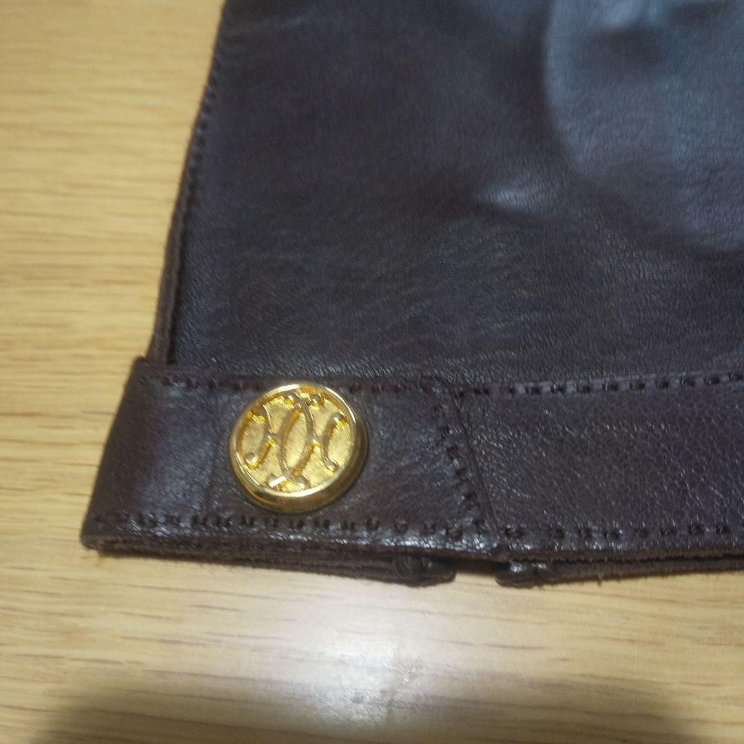 エルメス ダークブラウン レザー手袋 7½ 説明必読願います