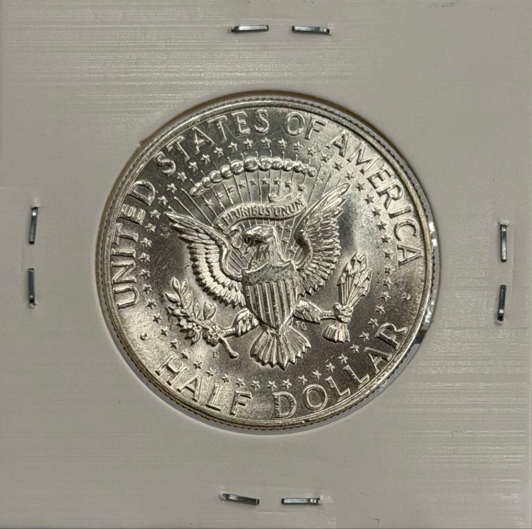 1964年ケネディ50セント銀貨（ミントマークＤ）ハイグレード