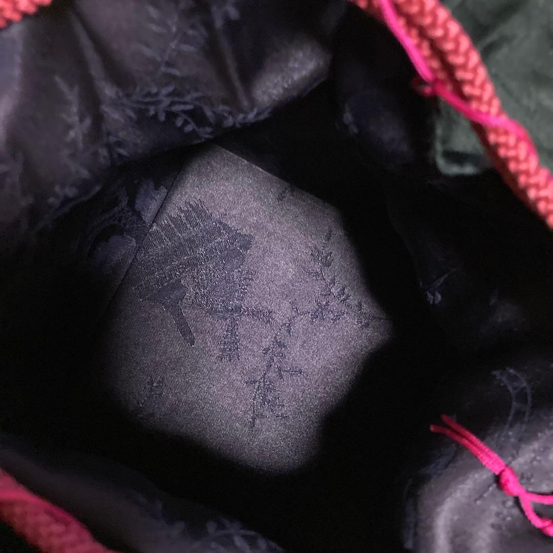 KEITA MARUYAMA 和装用バッグ 黒 蝶と花の刺繍