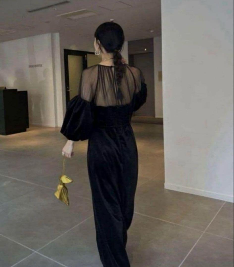 スーツ・フォーマル・ドレス SOUFFLE SLEEVE VELOUR DRESS