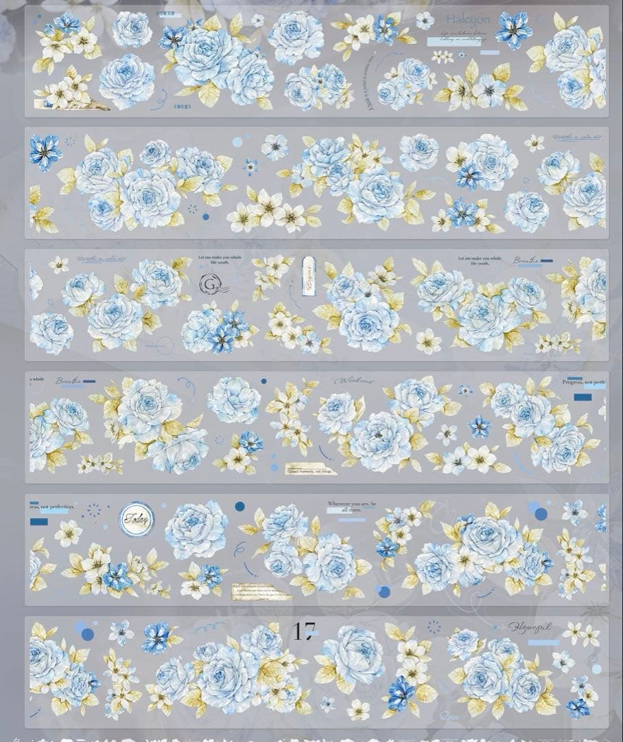 ⭐️SALE⭐️小白家文創《涧石蓝》海外マスキングテープ マステ 【2742】