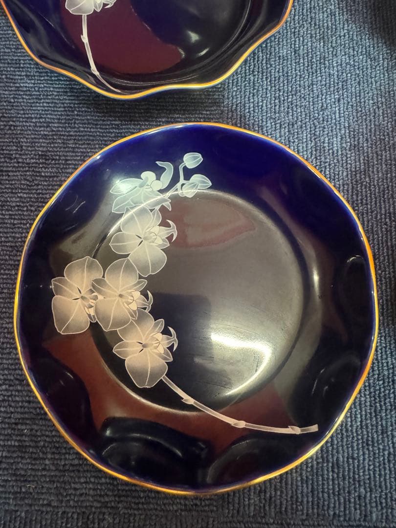 1773 香蘭社　胡蝶蘭　皿　5客　1大4小