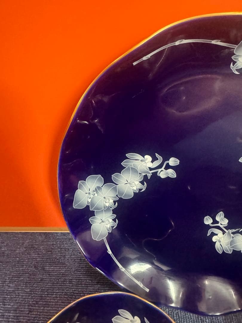 1773 香蘭社　胡蝶蘭　皿　5客　1大4小