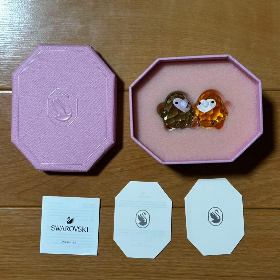 新品スワロフスキーフィギュリン Birds ラブバード フィギュアフィギュリン