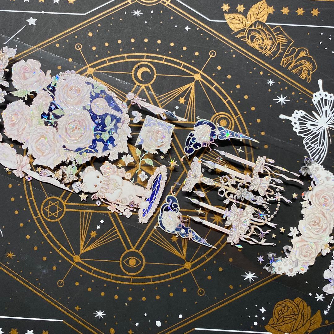 【9259】海外　マステ　中古巻　貝殻光マスキングテープ　お花　装飾系