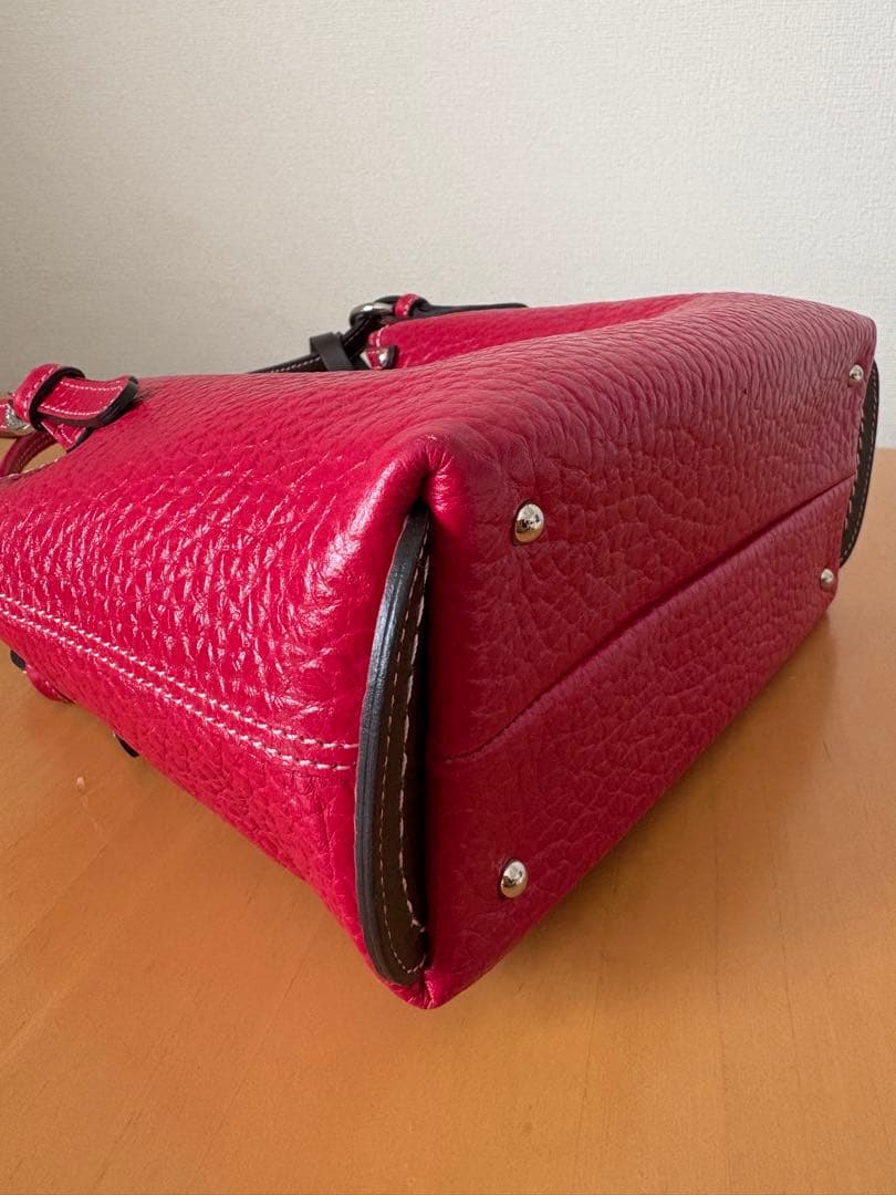 PELLE BORSA ペレボルサ 本革 ハンドバッグ 赤 美品 通勤 お出かけ