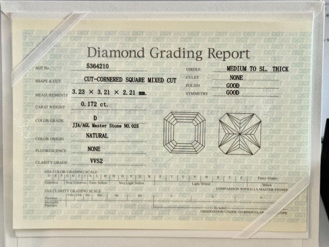 ヴァンドーム青山 Pt950 0.332ct VVS2 保証書・箱付 7号