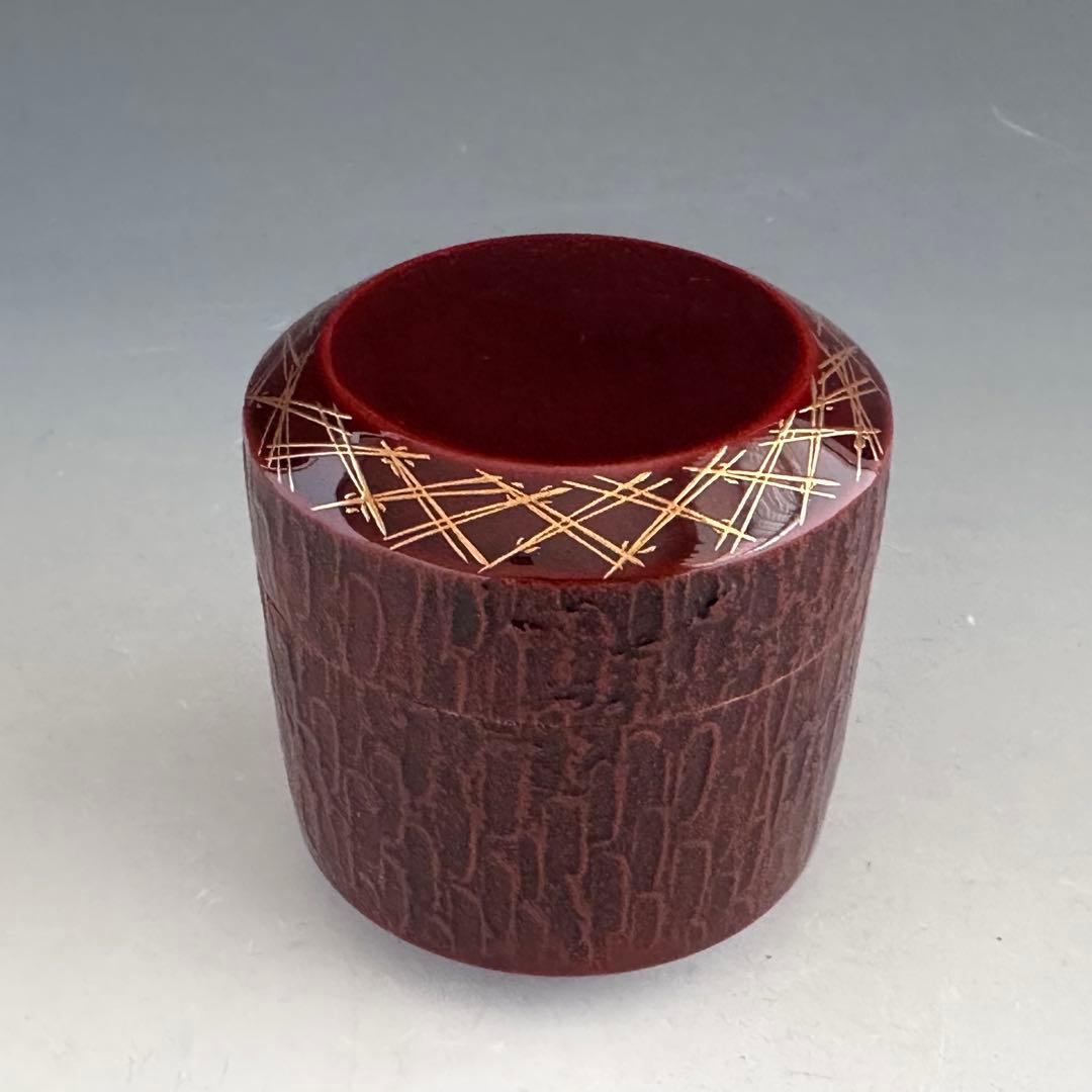 茶道具　松葉蒔絵　松皮塗　内銀　吹雪　薄茶器　吉田華正　共箱　山中塗　漆芸　棗