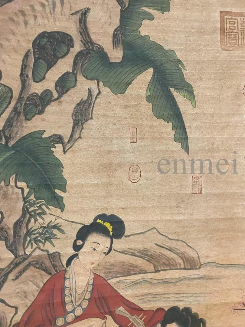 中国古美術・旧藏・南宋風・夏圭款・人物図・手描き中堂画・掛軸・宣紙・書画・骨董