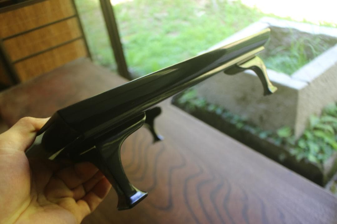 デッドストック！前大峰作！極上沈黒草文の脚付四方膳3点（検輪島塗お膳お盆茶道具