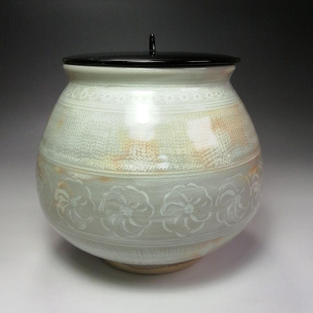 Ｓ６１２　水指　『三嶋芋頭水指』『開田開山造』『礼賓手』　共箱　茶道具