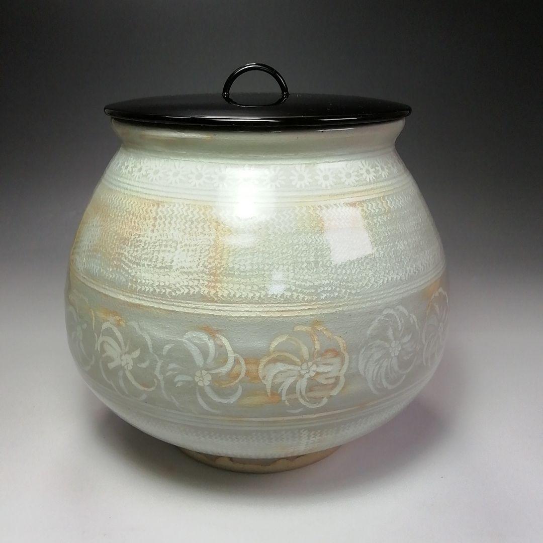 Ｓ６１２　水指　『三嶋芋頭水指』『開田開山造』『礼賓手』　共箱　茶道具