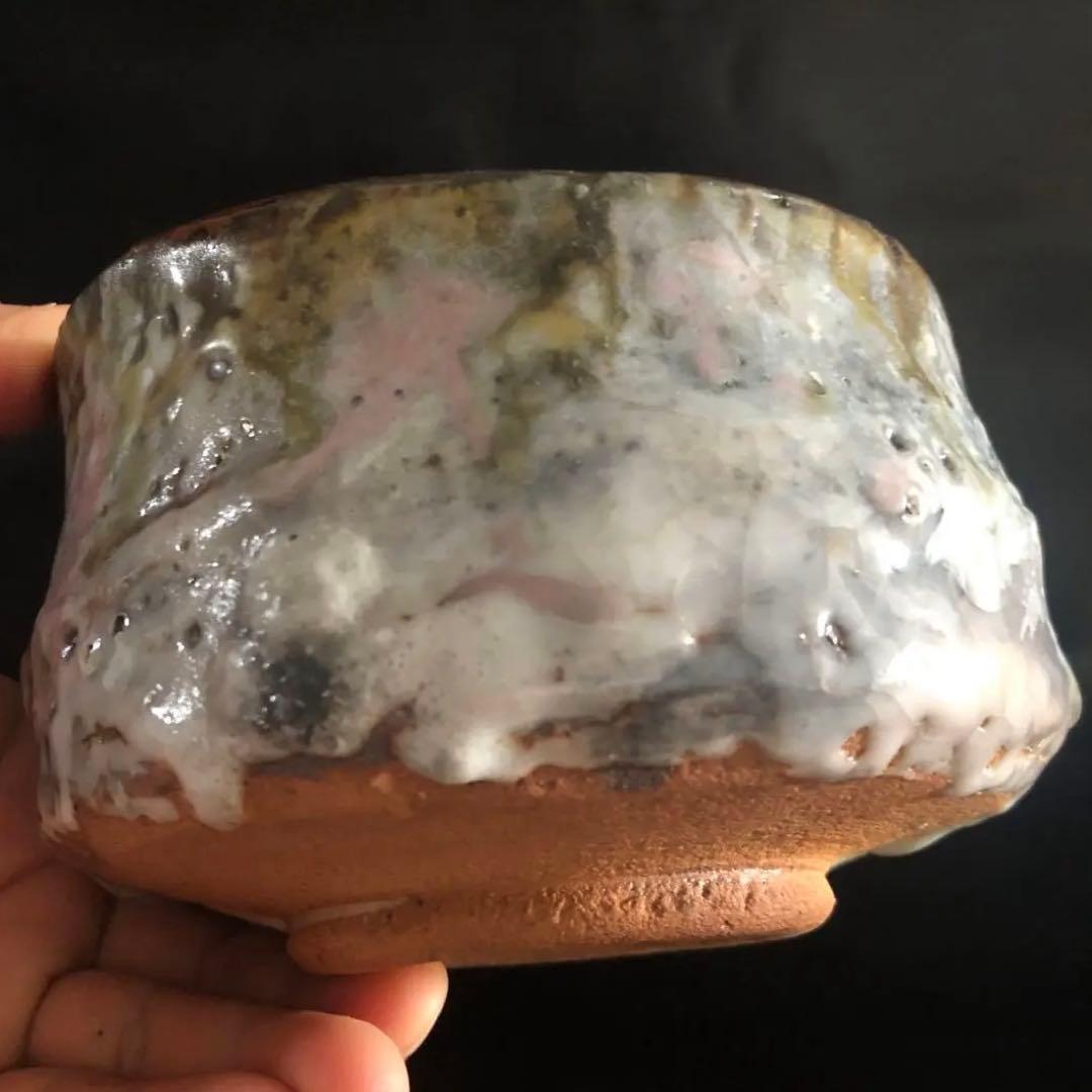 究極の美◾️蔵から凄い釉薬の大きな抹茶茶碗が出て来ました。茶道具、花道具