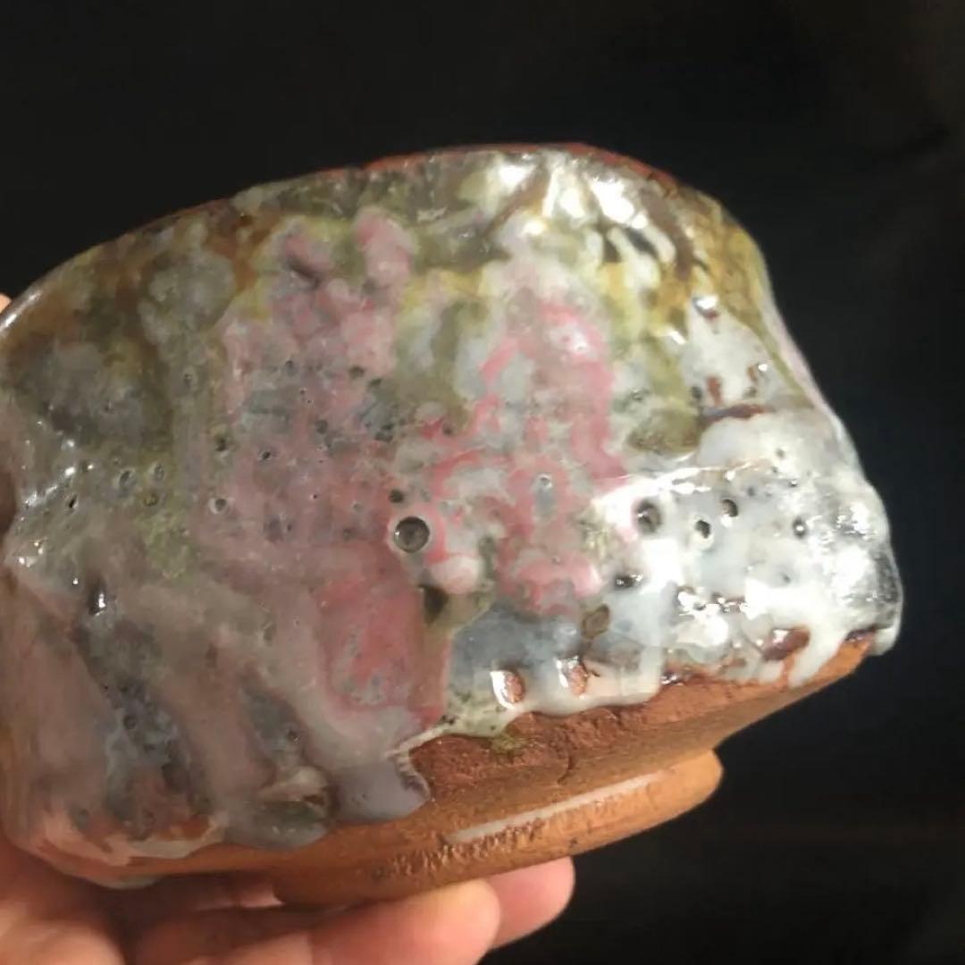 究極の美◾️蔵から凄い釉薬の大きな抹茶茶碗が出て来ました。茶道具、花道具