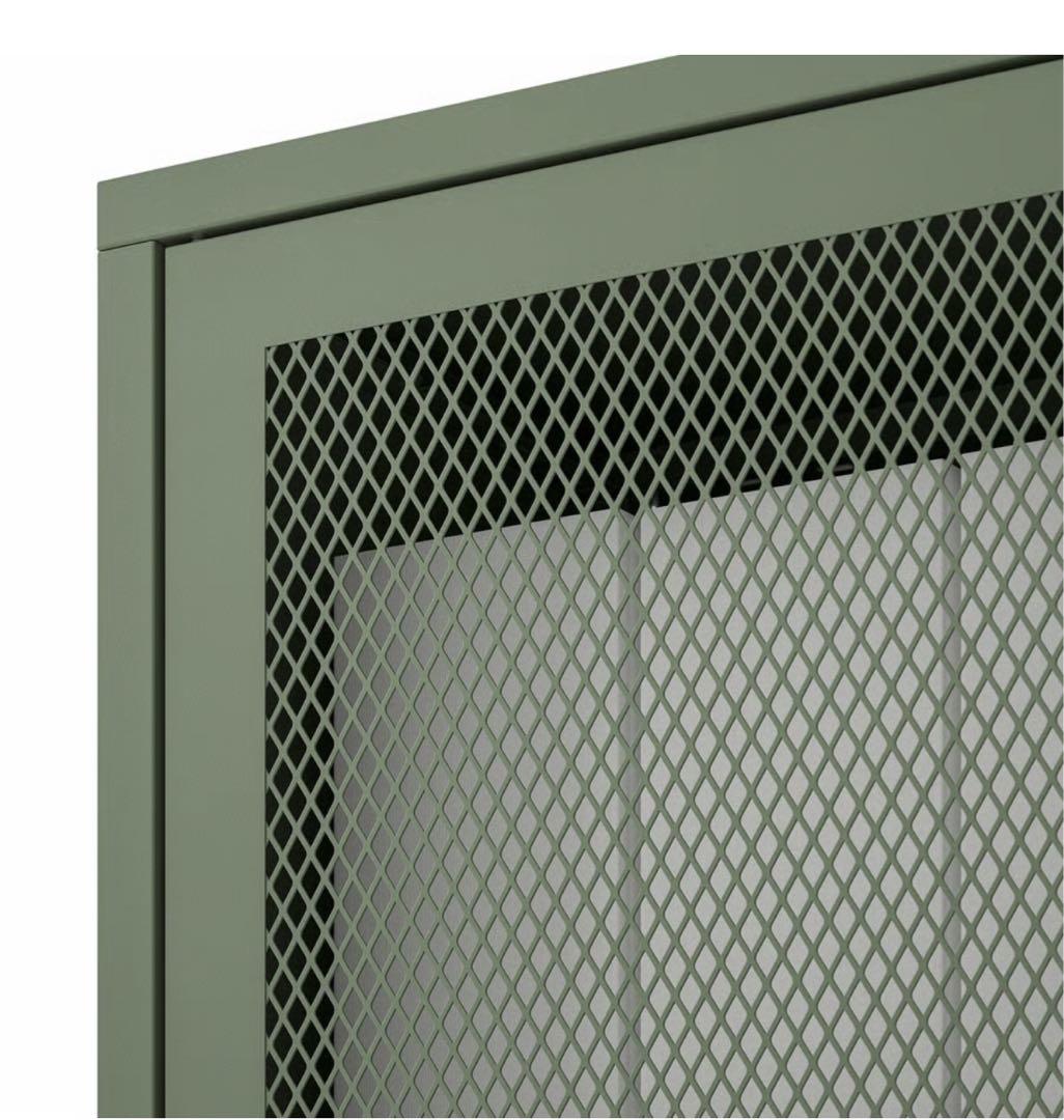 IKEA IVAR イーヴァル　グレーグリーンメッシュ　キャビネット　扉付