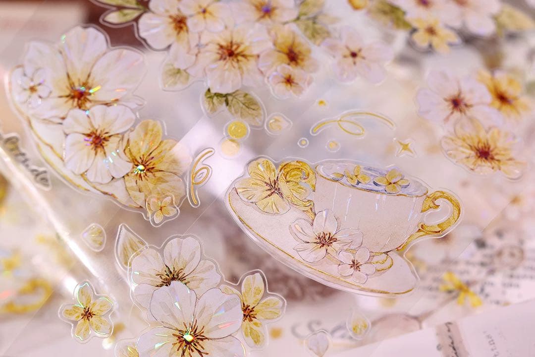 ⭐️SALE⭐️小白家文創《盏中花》海外マスキングテープ マステ 【2758】