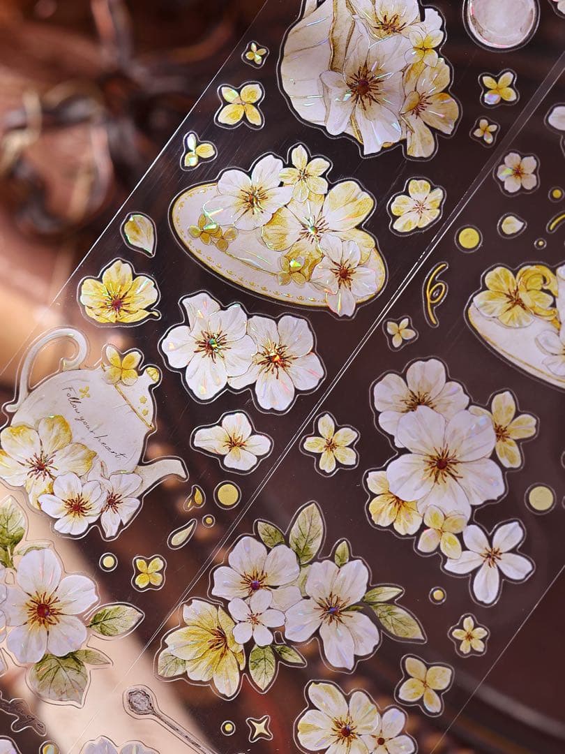 ⭐️SALE⭐️小白家文創《盏中花》海外マスキングテープ マステ 【2758】