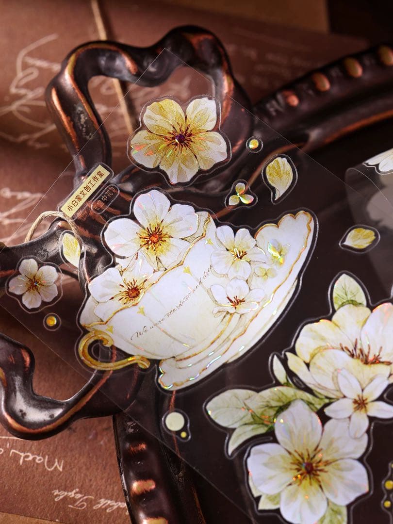 ⭐️SALE⭐️小白家文創《盏中花》海外マスキングテープ マステ 【2758】