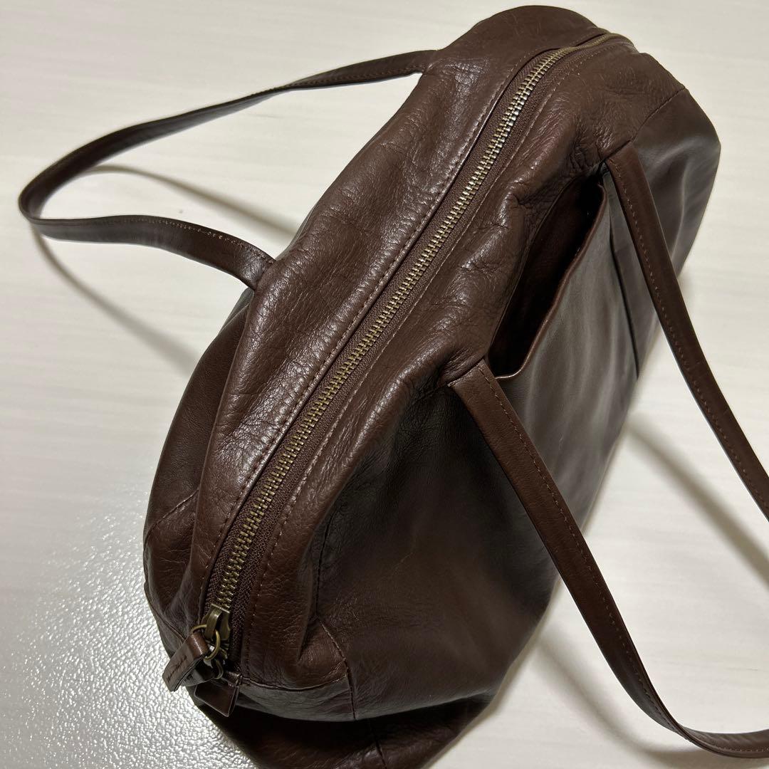 北欧、暮らしの道具店　一田憲子さんとつくった　ラウンドレザーバッグ　ブラウン