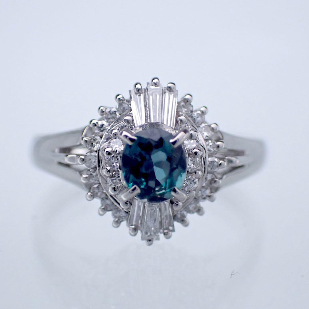 三越 極上アレキサンドライト0.31ct ダイヤ0.30ct Pt900 リング