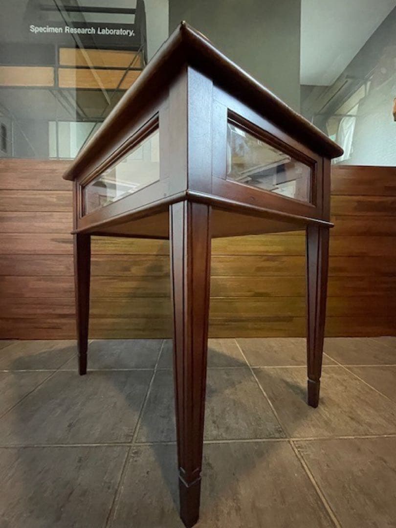 直接引取歓迎 超美品■面取ガラス硝子 コレクションテーブル/ショーケーステーブル