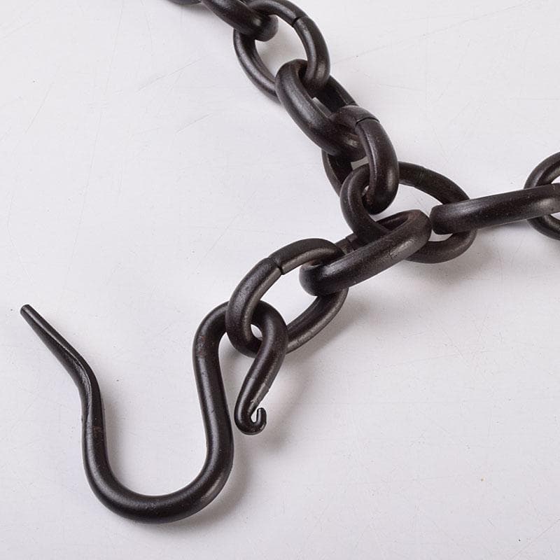 金工師　木村清五郎造　鉄製　さび色　板鎖　共箱　V　R9288