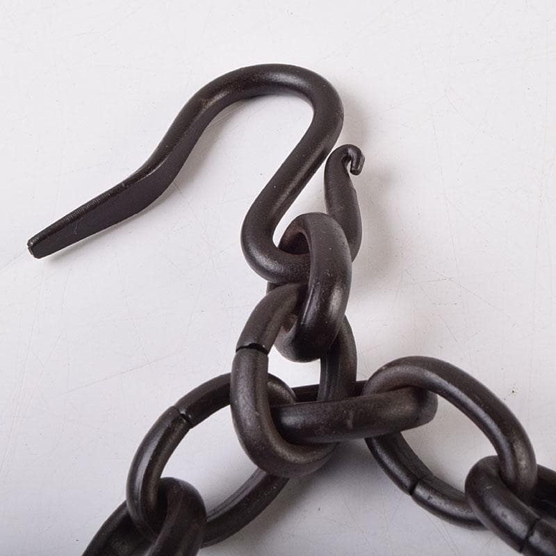 金工師　木村清五郎造　鉄製　さび色　板鎖　共箱　V　R9288