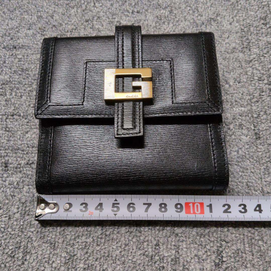 未使用　GUCCI ブラック レザー 二つ折り財布