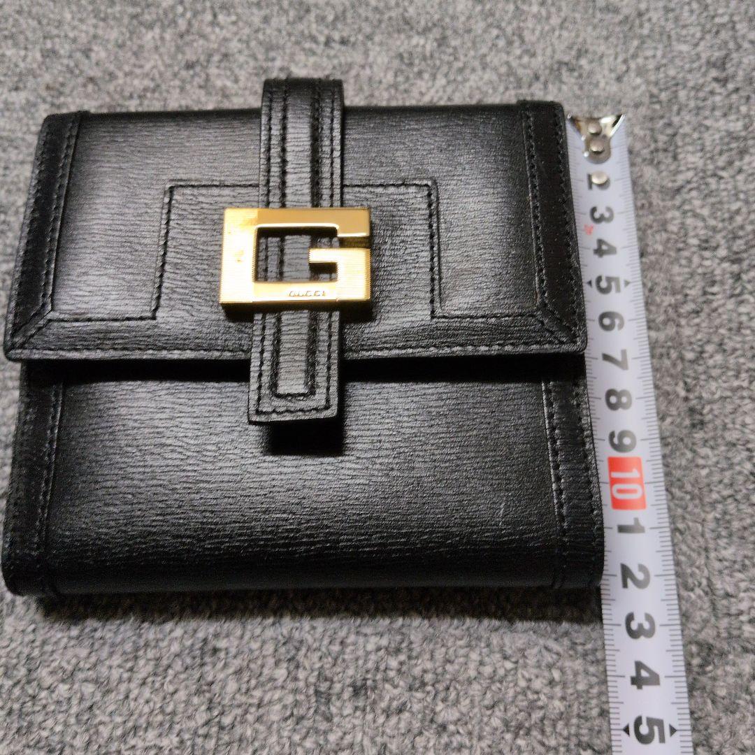 未使用　GUCCI ブラック レザー 二つ折り財布
