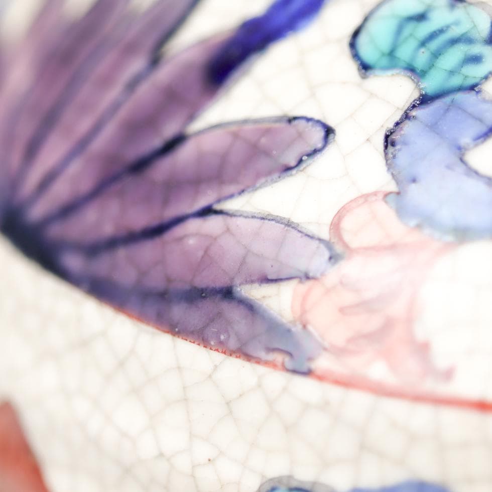 安南 五彩魚藻紋 大瓶 38cm