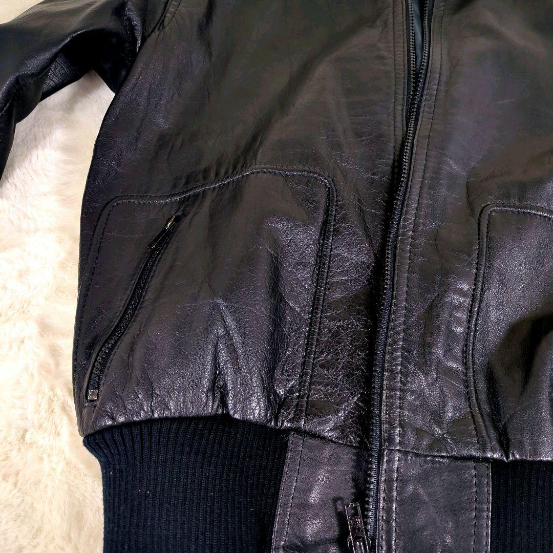 美品✨️　革ジャン　A-2　ライナー付き　黒　本革 レザージャケット