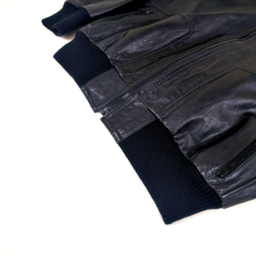 美品✨️　革ジャン　A-2　ライナー付き　黒　本革 レザージャケット