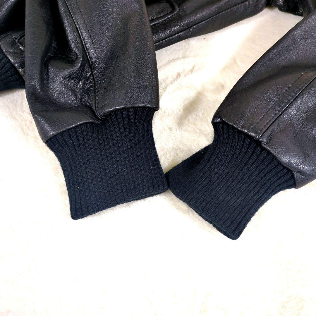 美品✨️　革ジャン　A-2　ライナー付き　黒　本革 レザージャケット