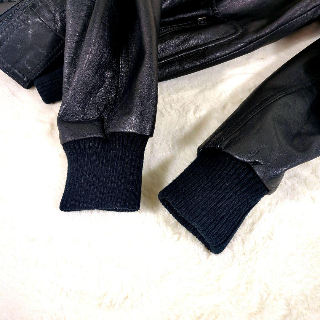 美品✨️　革ジャン　A-2　ライナー付き　黒　本革 レザージャケット